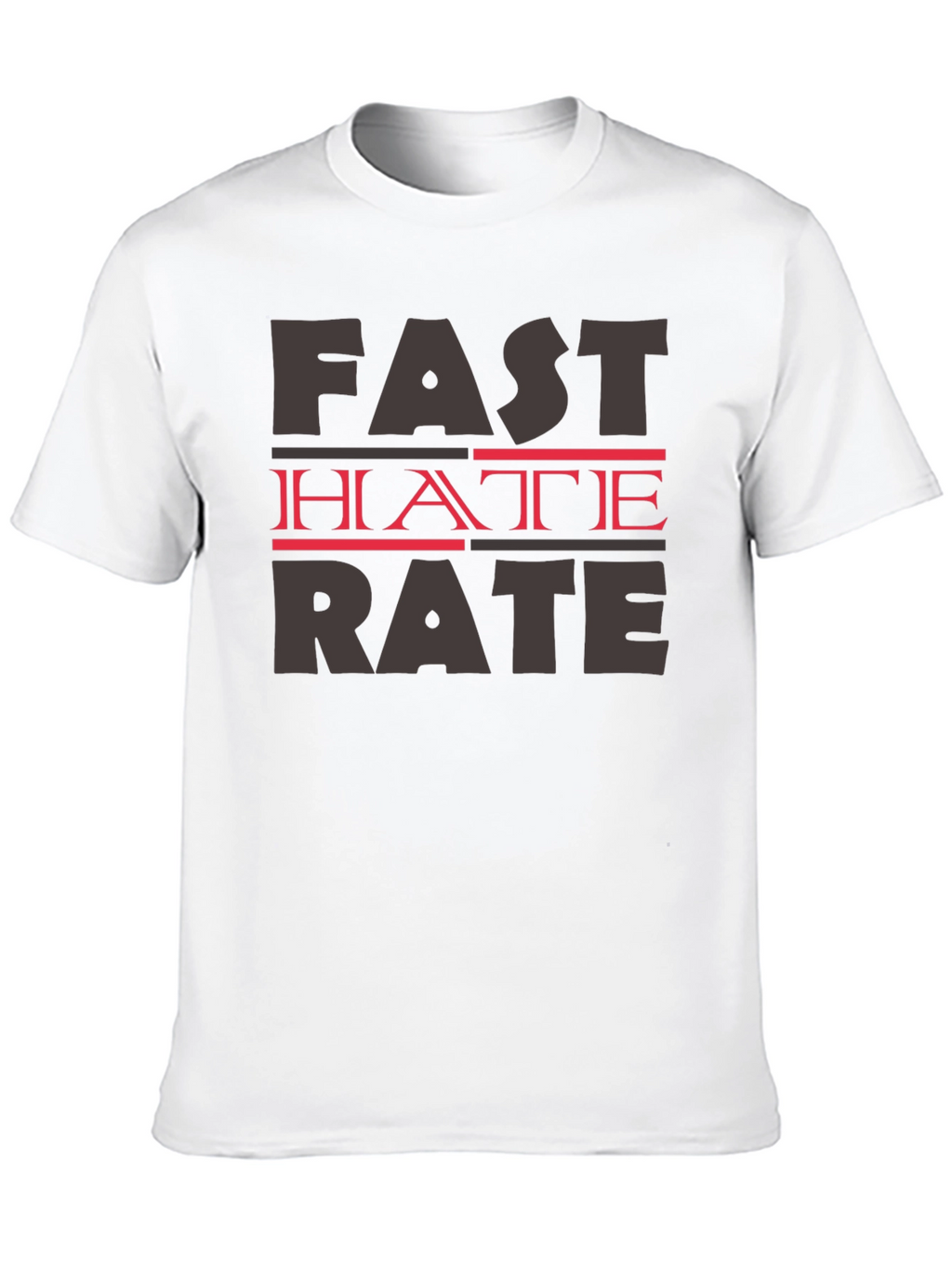 Fast Hate Rate Black Graphic T-Shirt