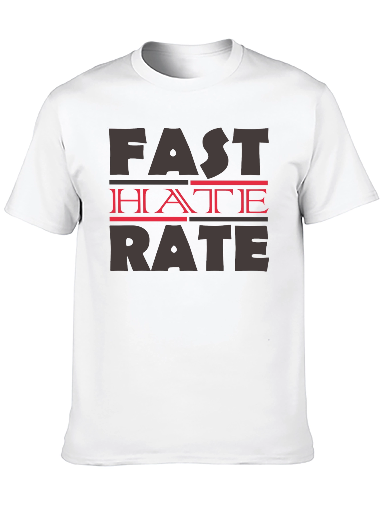 Fast Hate Rate Black Graphic T-Shirt