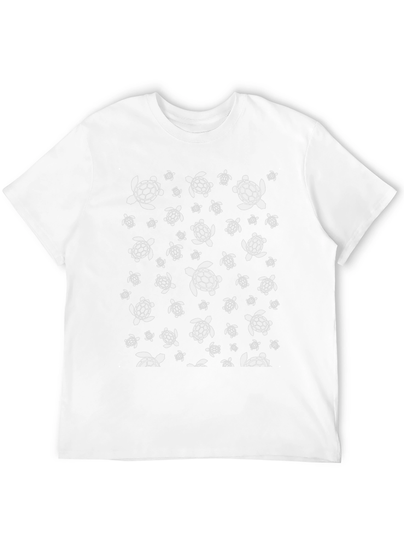 Turtle Pattern Graphic Tee - Black