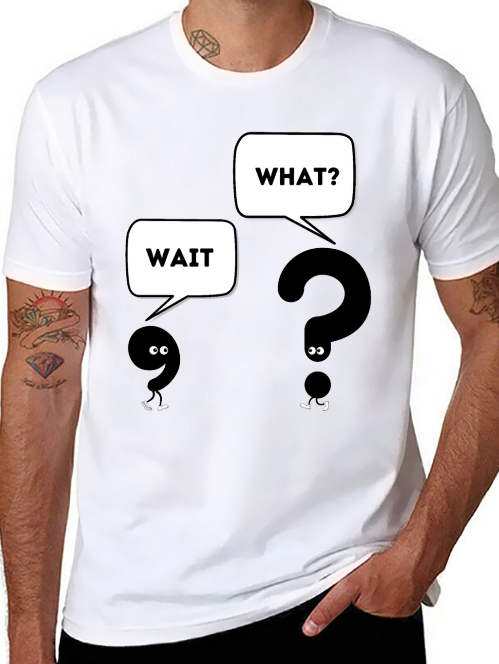 Funny Question Mark T-Shirt - Wait What? Graphic Tee
