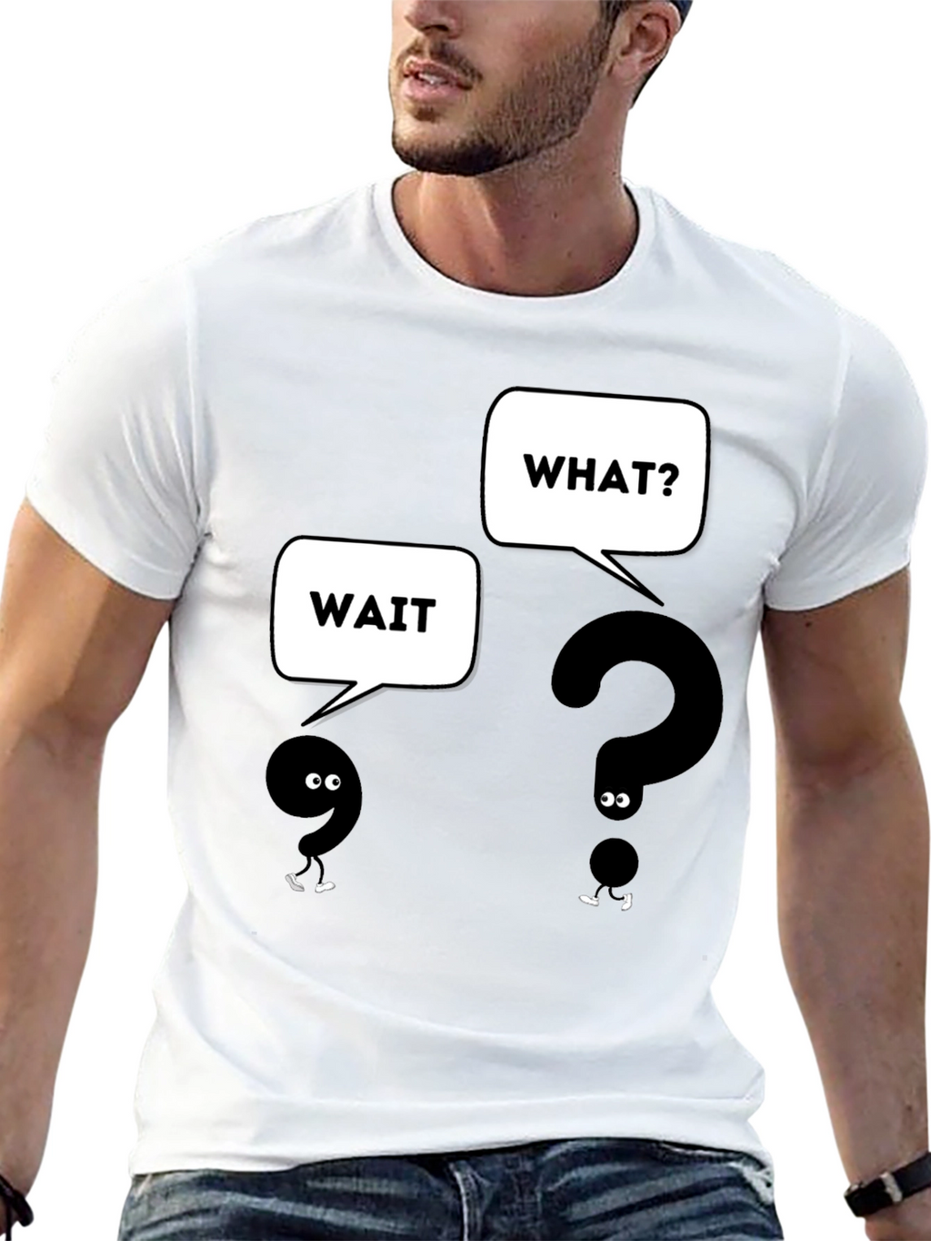Funny Question Mark T-Shirt - Wait What? Graphic Tee