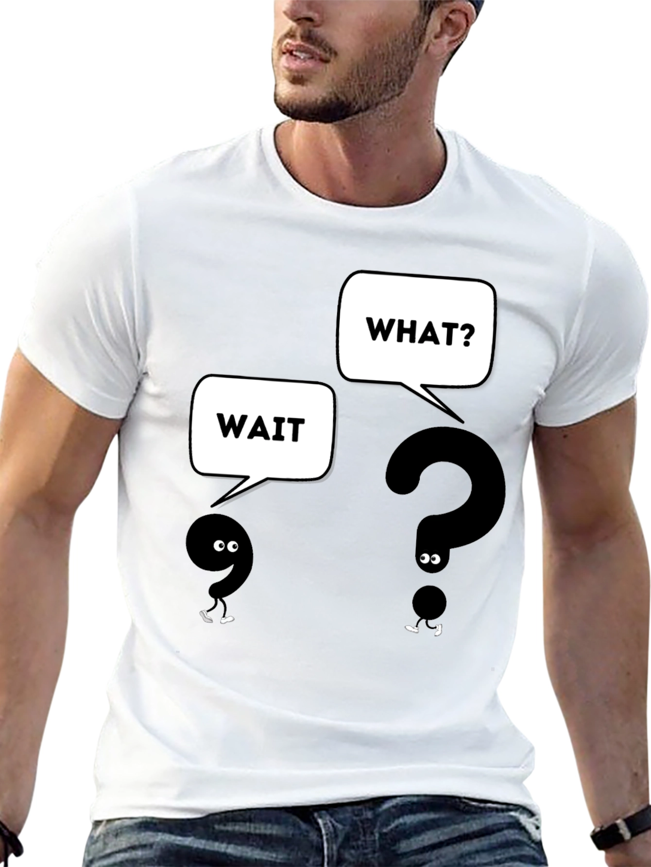 Funny Question Mark T-Shirt - Wait What? Graphic Tee