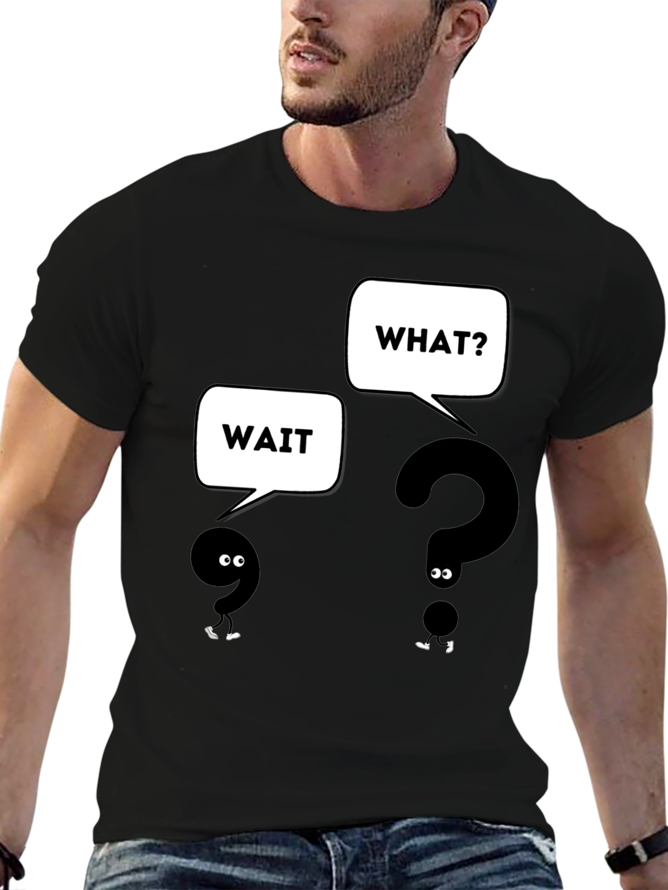Funny Question Mark T-Shirt - Wait What? Graphic Tee
