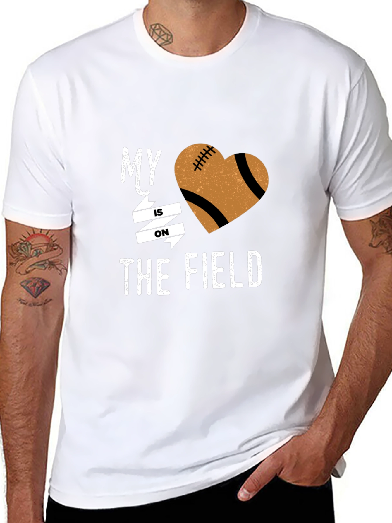 My Heart is on the Field Football Graphic Tee