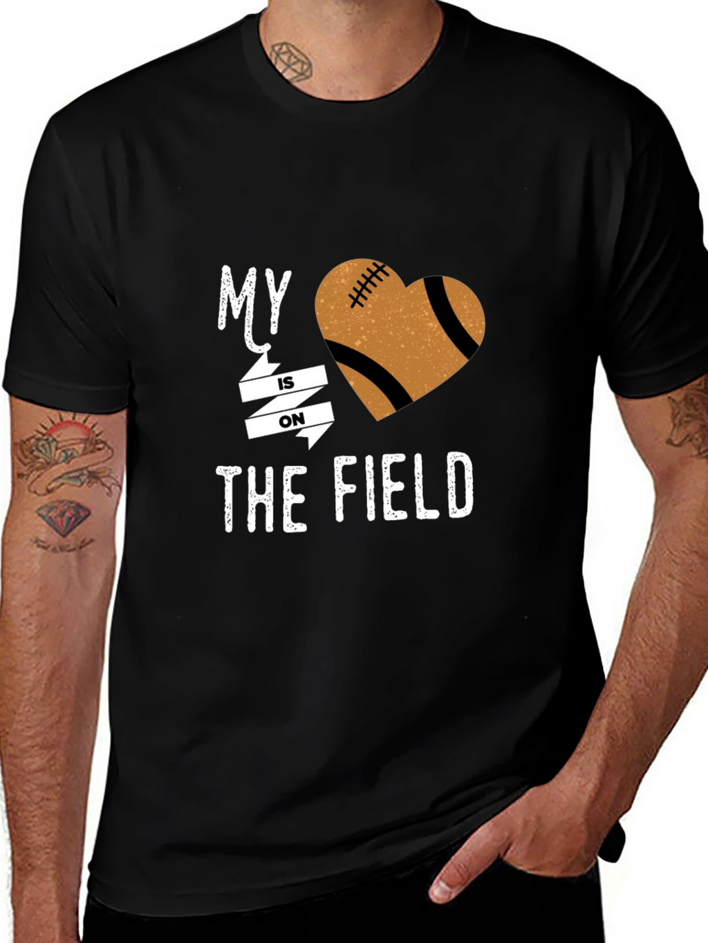 My Heart is on the Field Football Graphic Tee