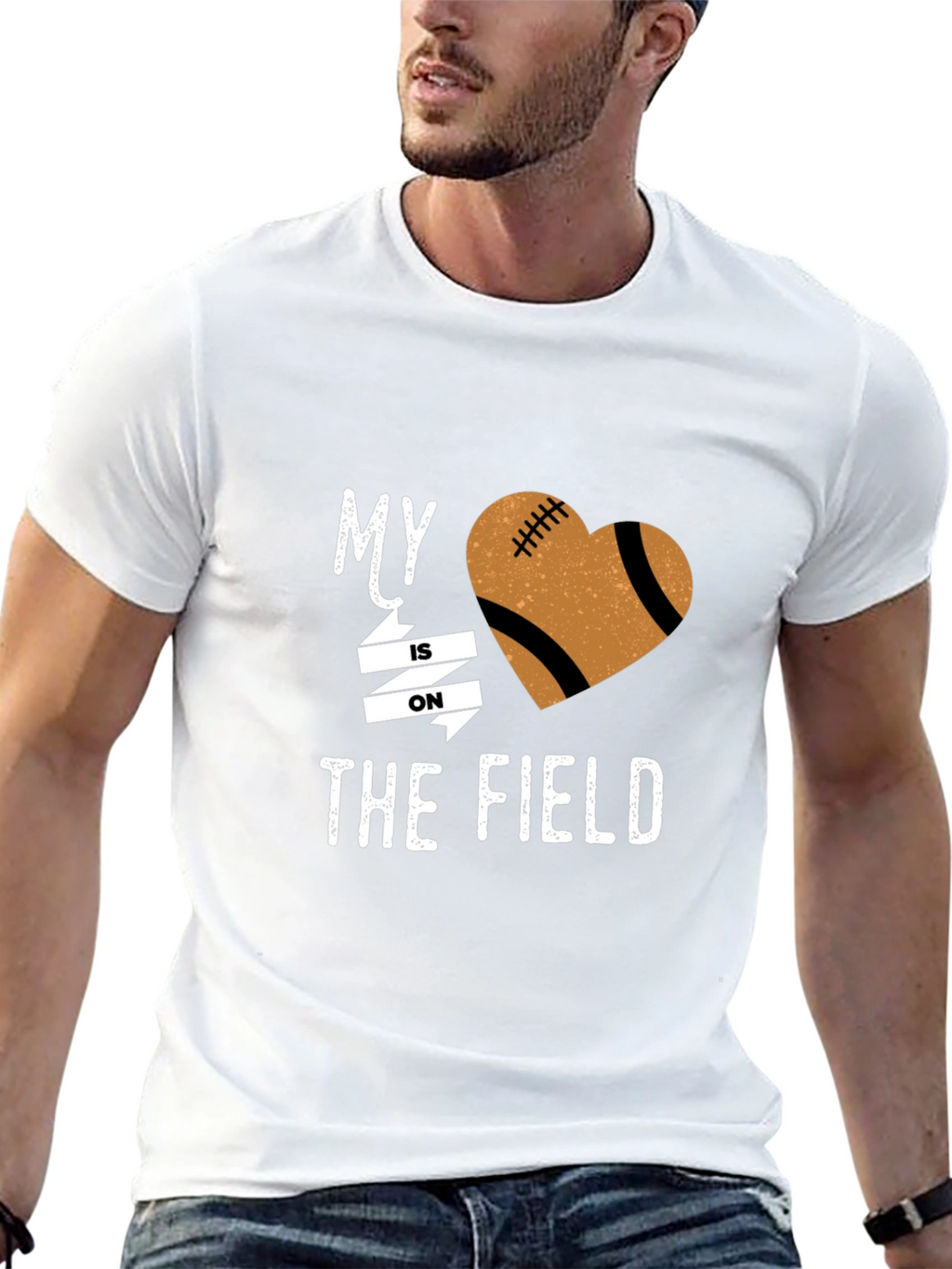 My Heart is on the Field Football Graphic Tee
