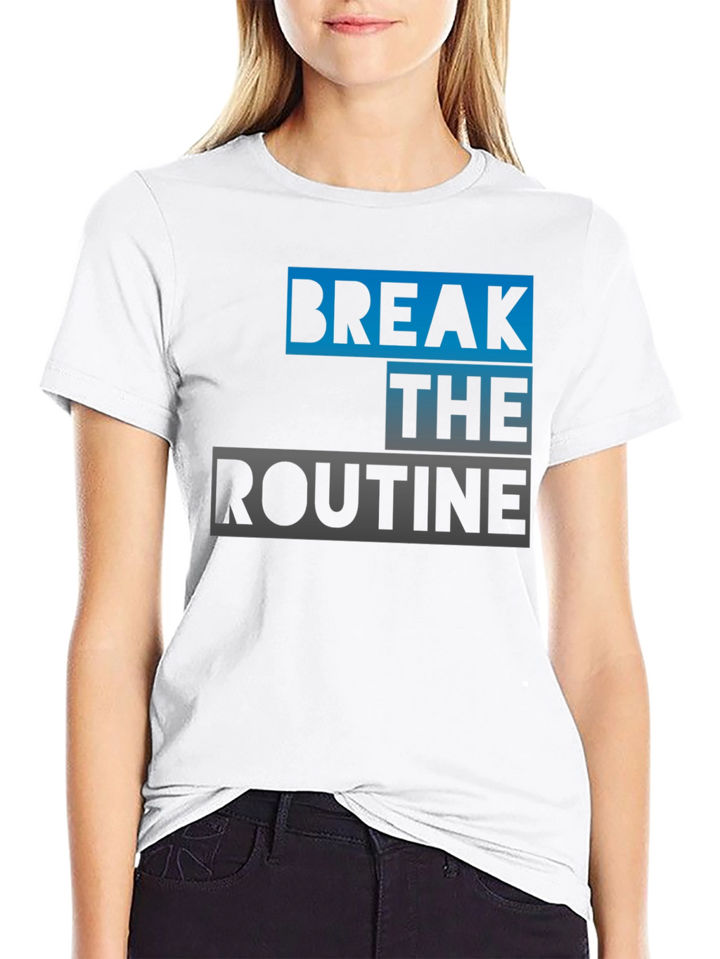 Break the Routine Graphic Tee - Stylish Black T-Shirt