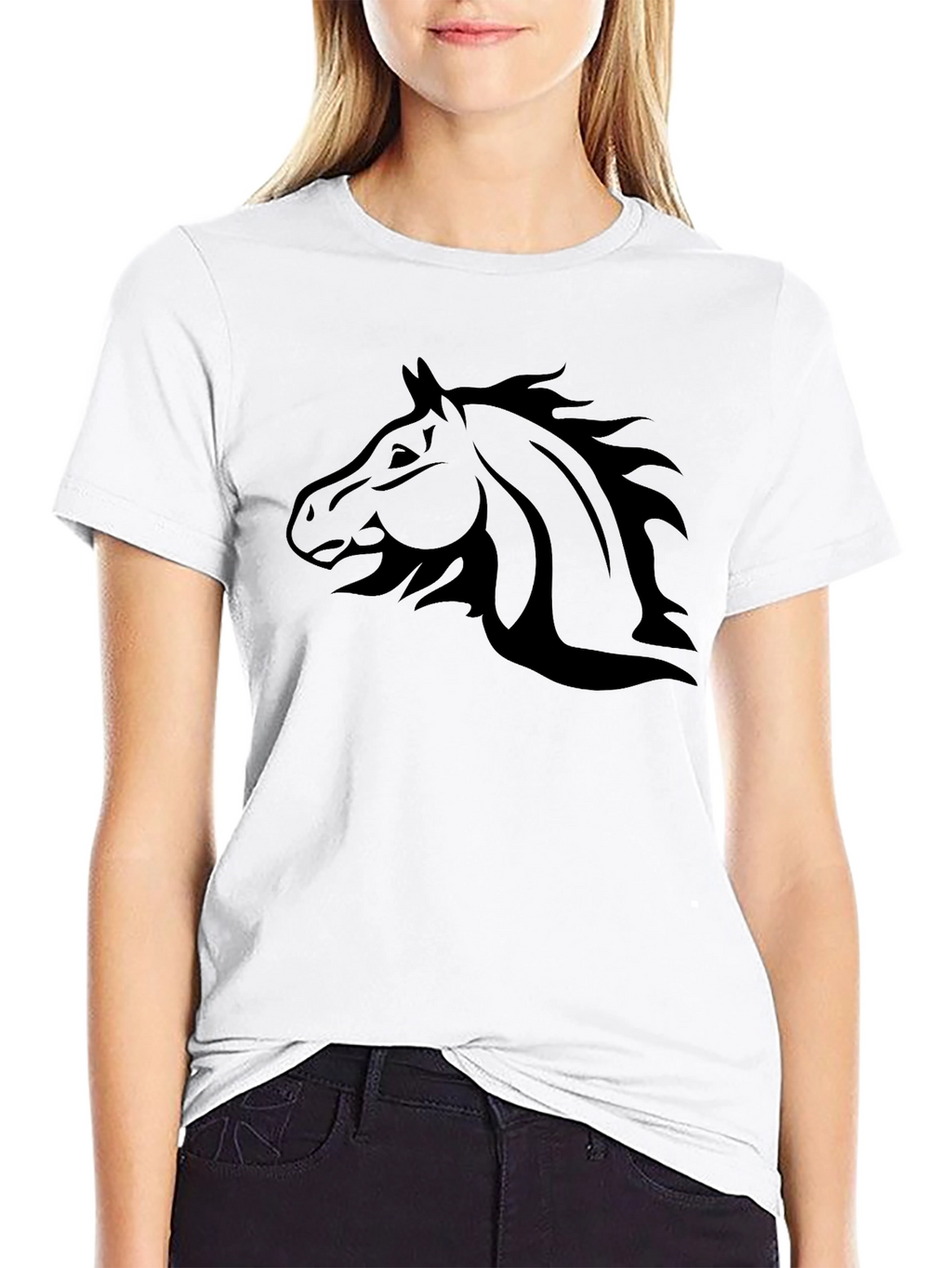 Black Horse Graphic Tee - Stylish Mens T-Shirt