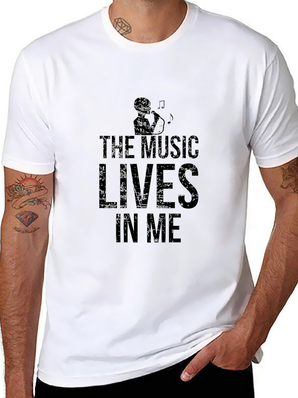 The Music Lives in Me Black T-Shirt