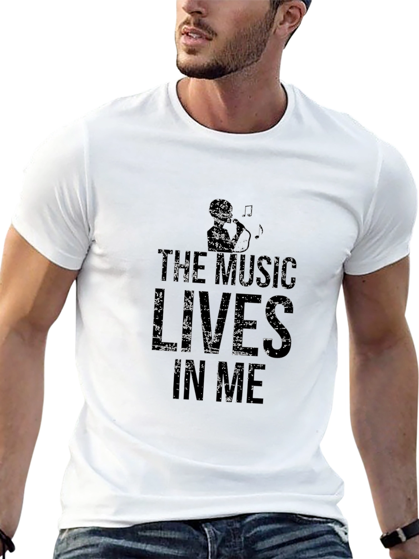 The Music Lives in Me Black T-Shirt