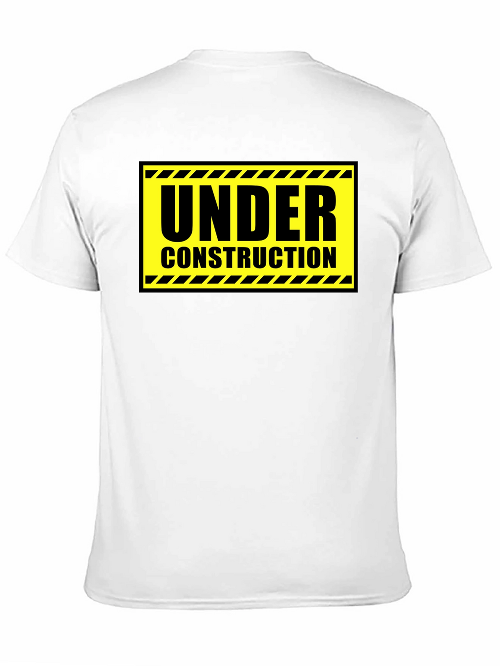 Under Construction Graphic Tee - Black Cotton Crew Neck