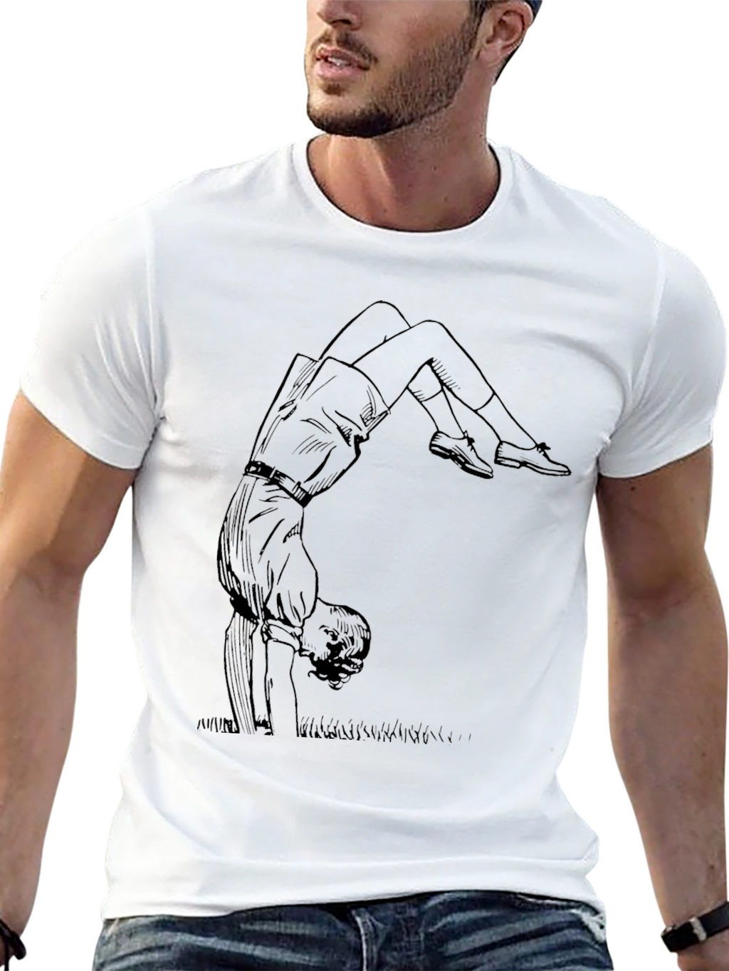 Retro Handstand Graphic T-Shirt