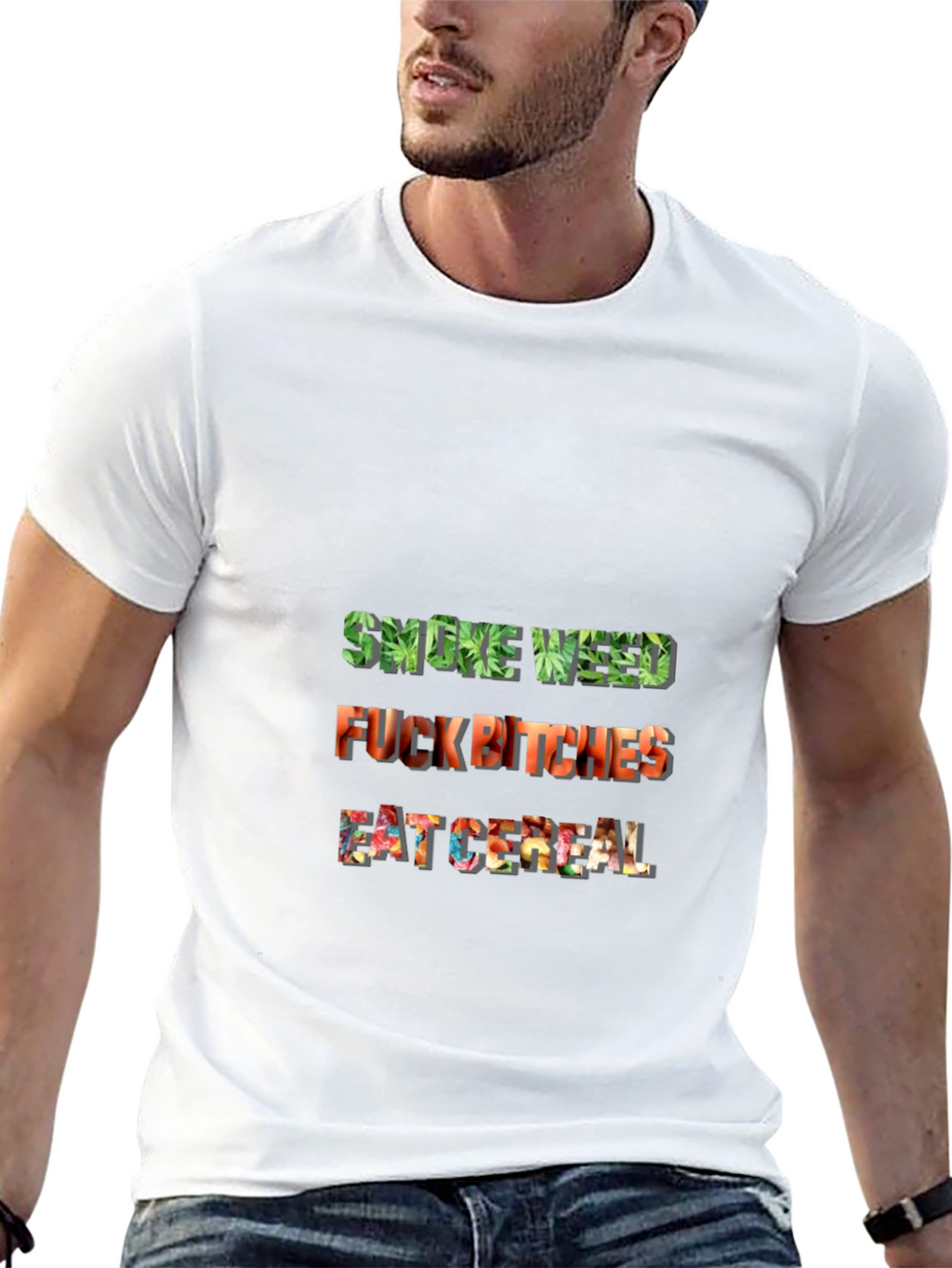 Smoke Weed F*ck Bitches Eat Cereal Tee