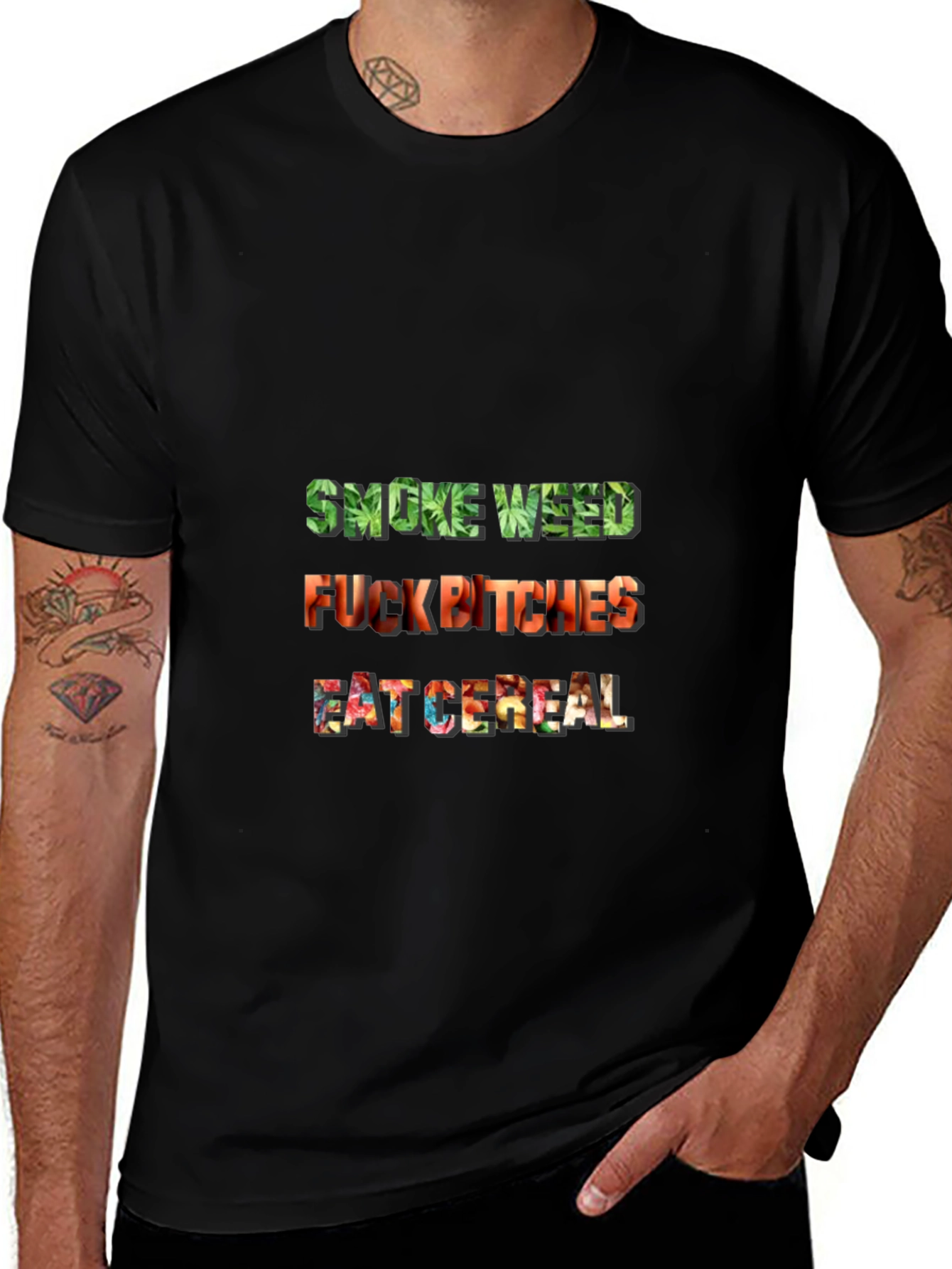 Smoke Weed F*ck Bitches Eat Cereal Tee