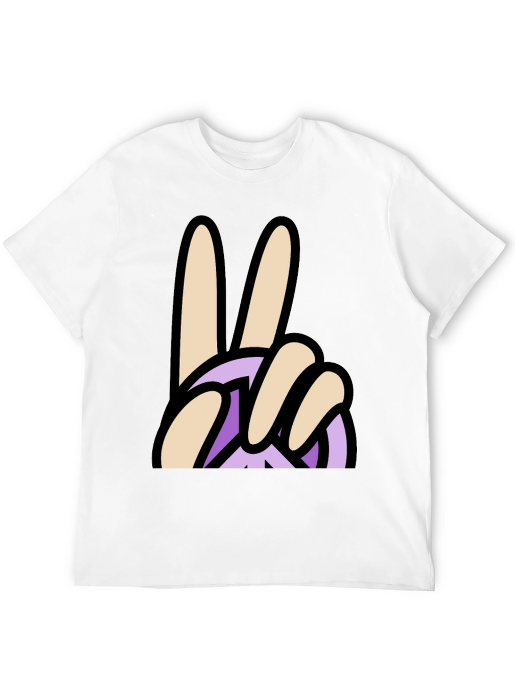 Peace Sign Graphic T-Shirt - Casual Black Tee