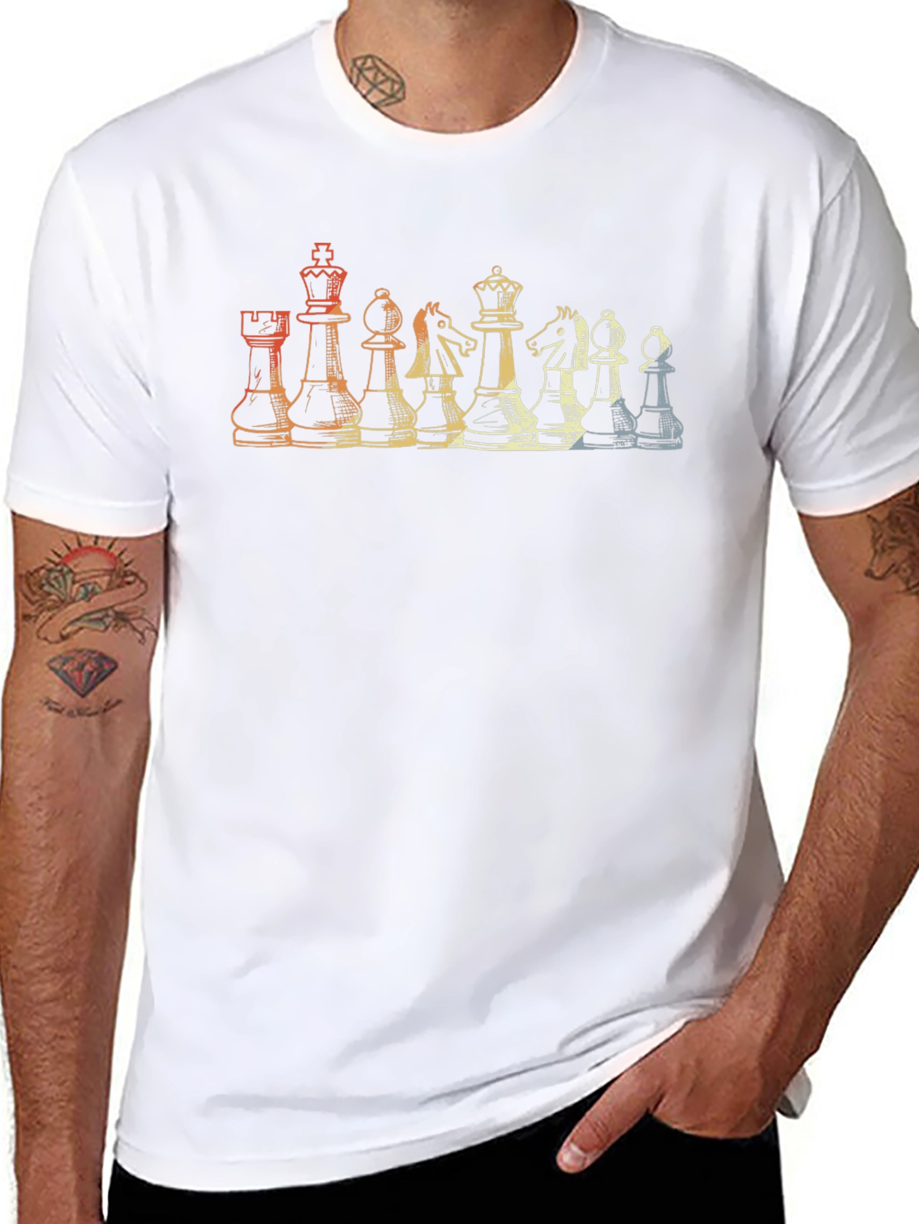 Chess Piece Retro Graphic T-Shirt