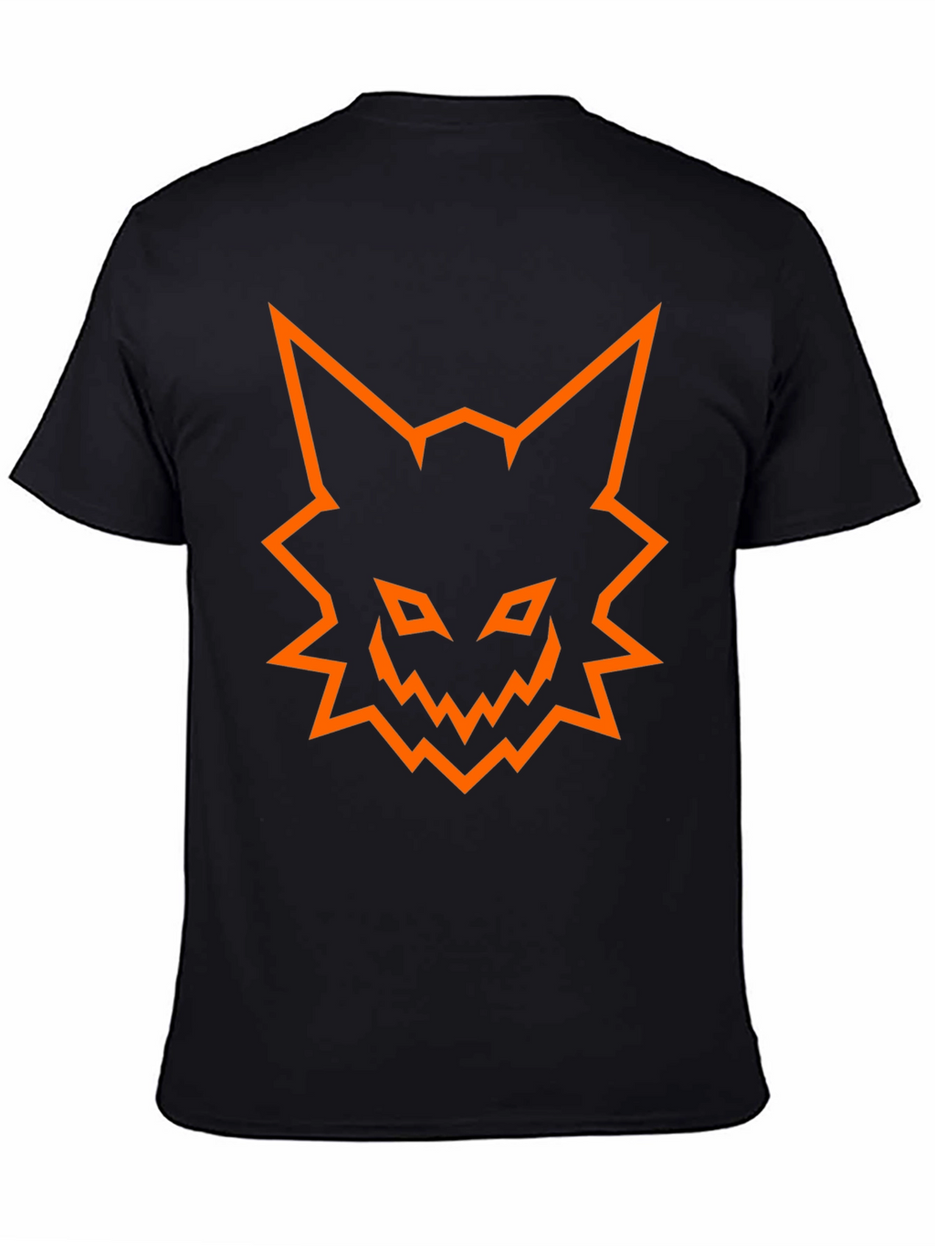 Mens Black T-Shirt with Orange Fox Graphic