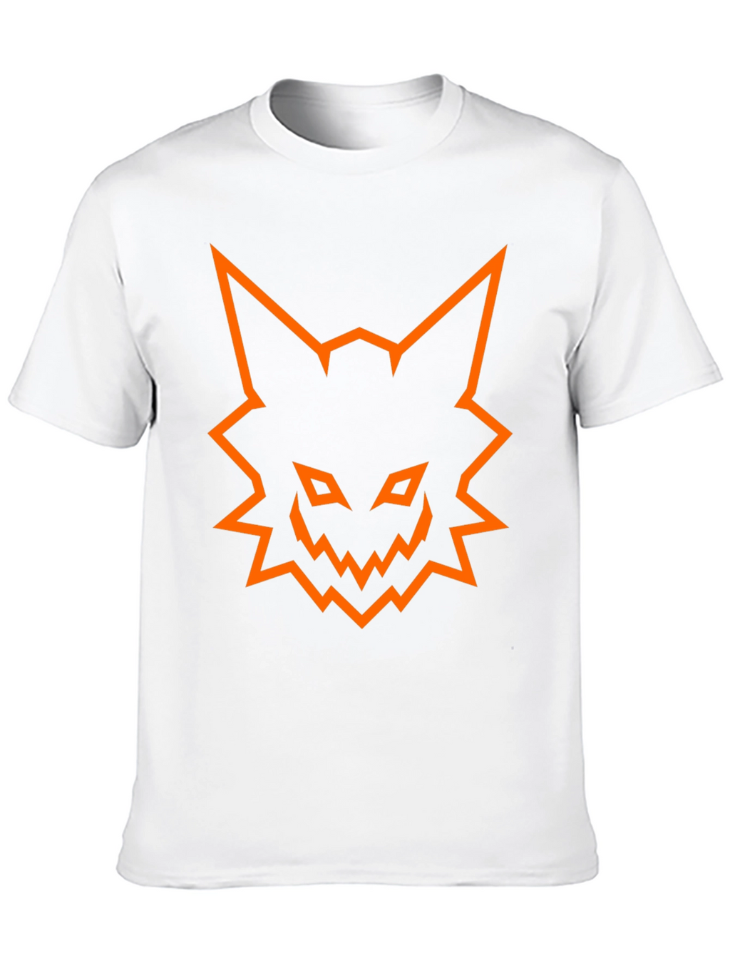 Mens Black T-Shirt with Orange Fox Graphic