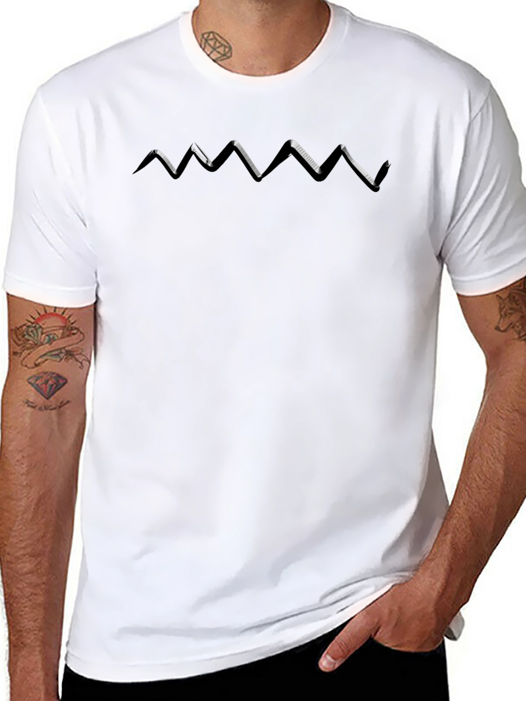 Modern Graphic Tee - Black Zigzag
