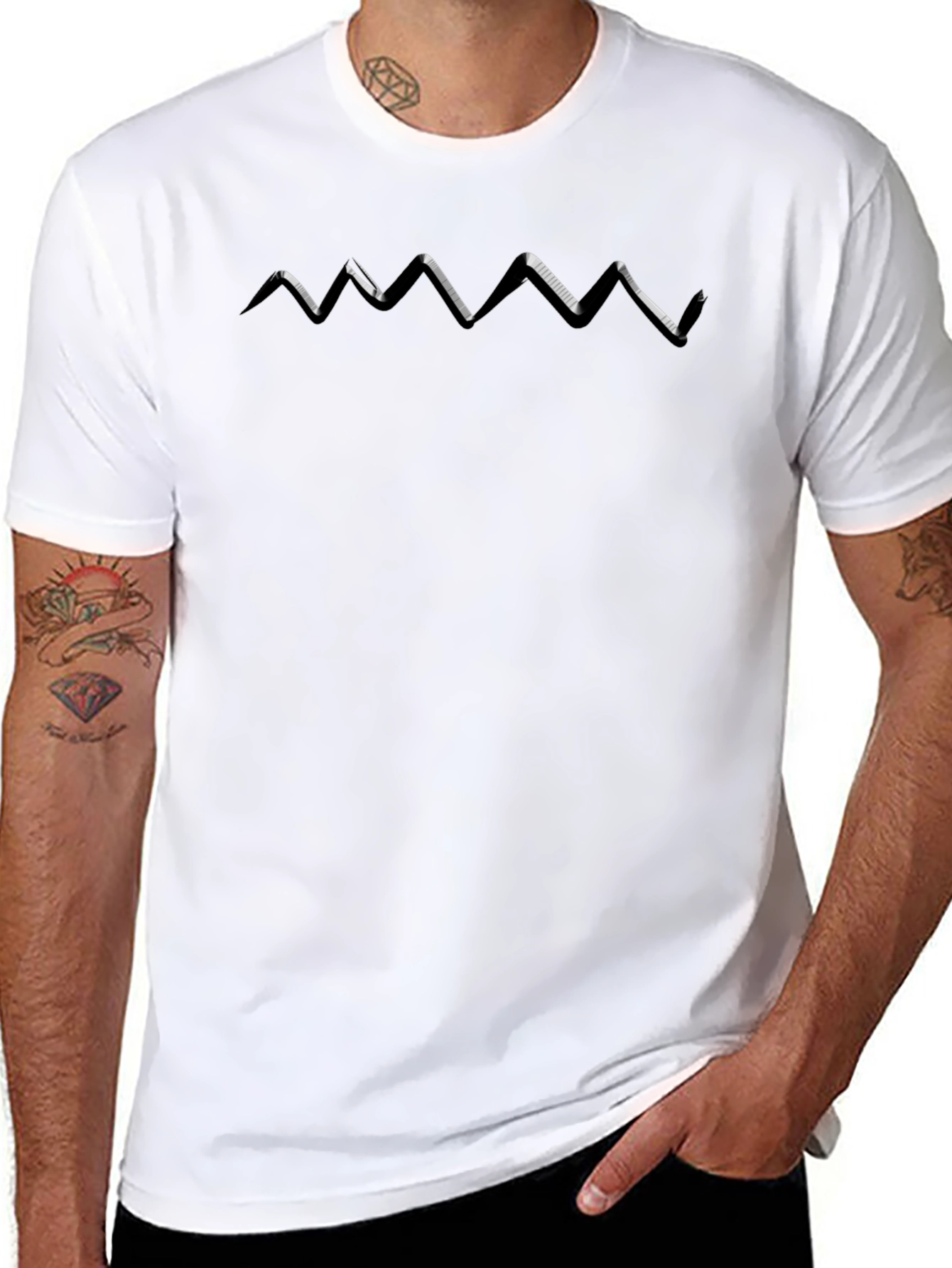 Modern Graphic Tee - Black Zigzag