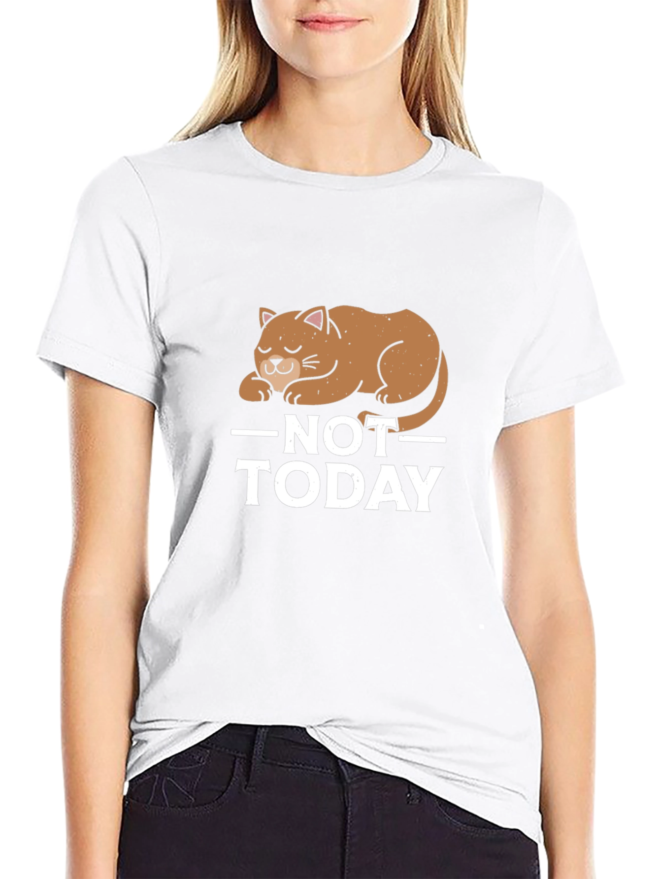 Not Today Cat Graphic T-Shirt
