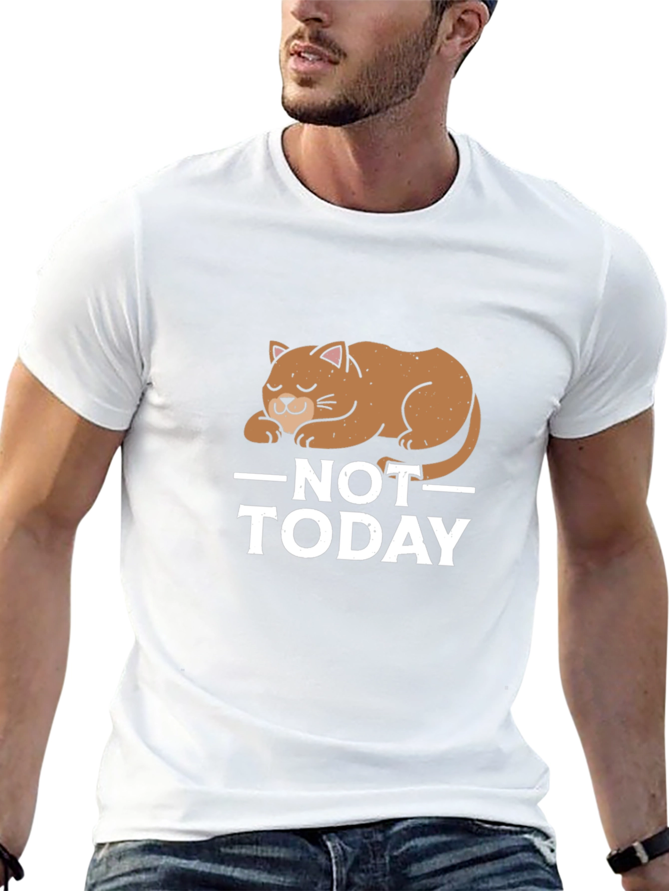 Not Today Cat Graphic T-Shirt