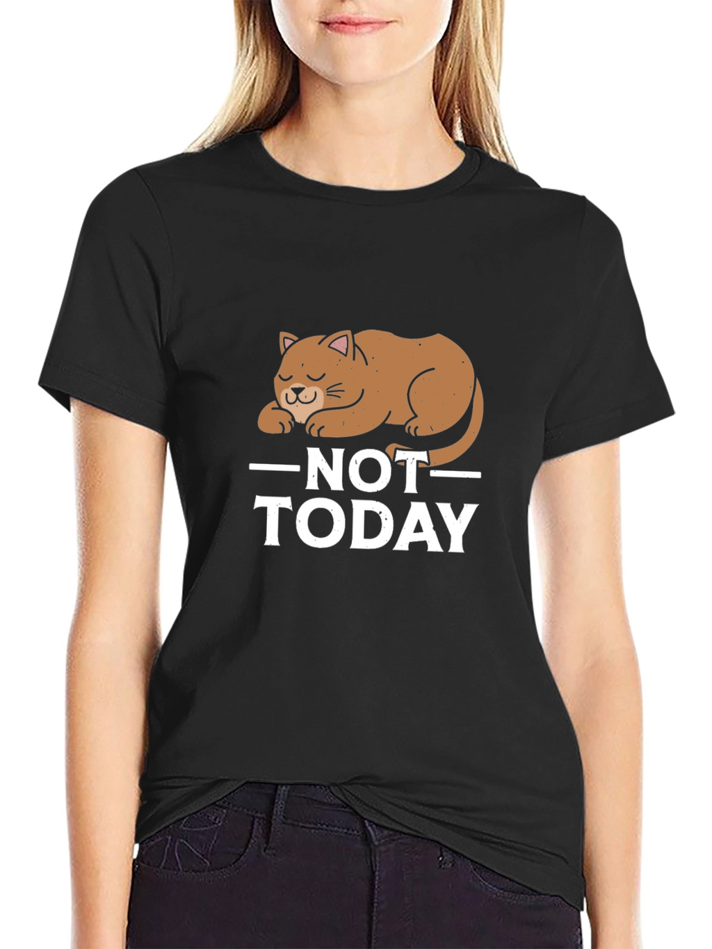 Not Today Cat Graphic T-Shirt