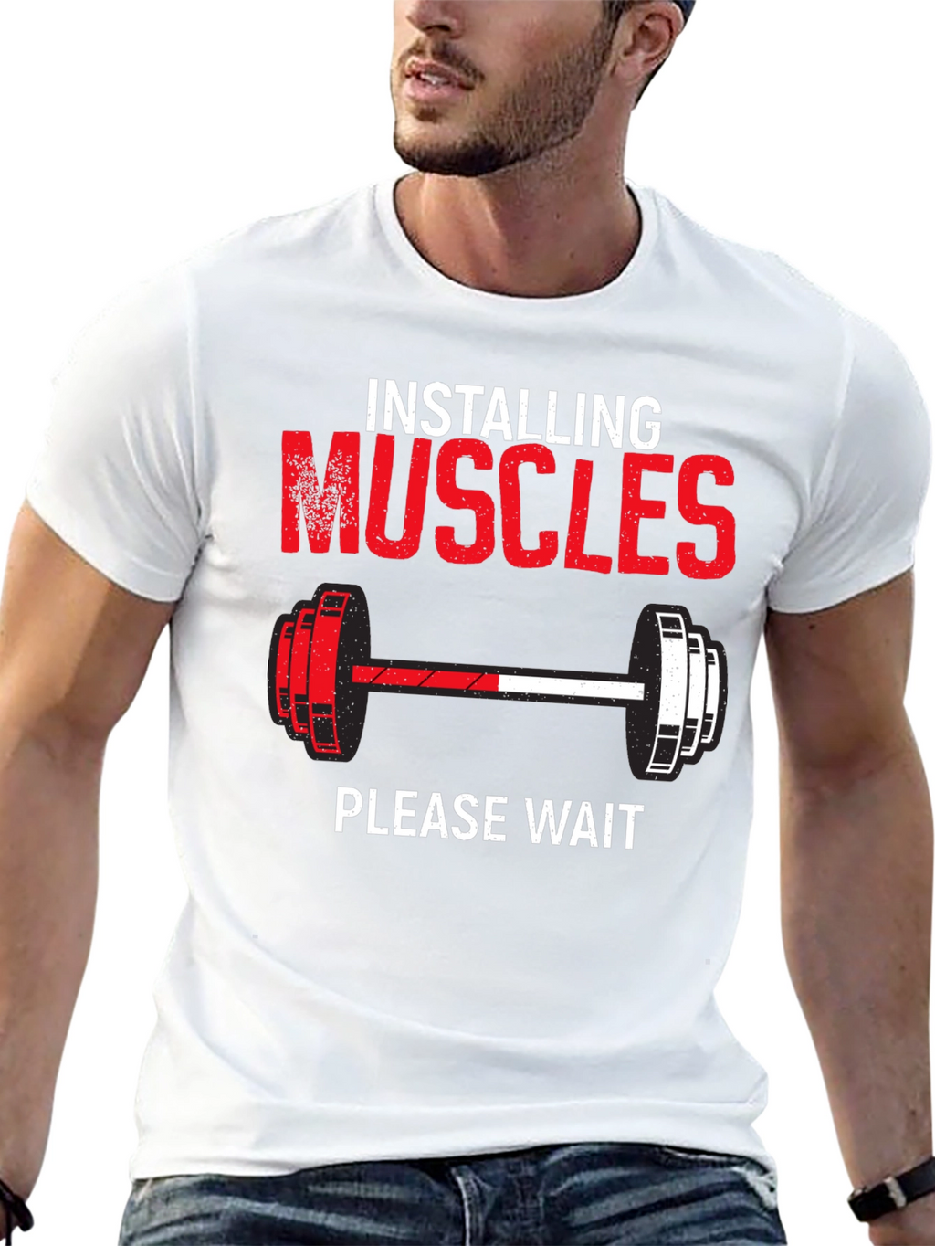 Installing Muscles Funny Gym Workout T-Shirt