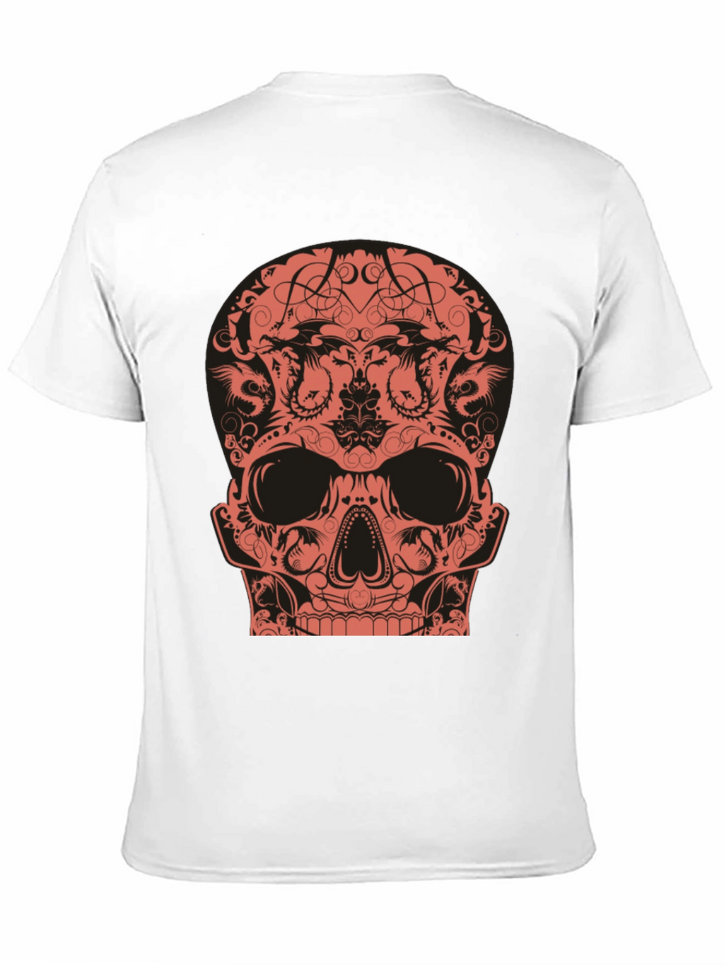 Skull Dragon Graphic Tee - Black Cotton T-Shirt