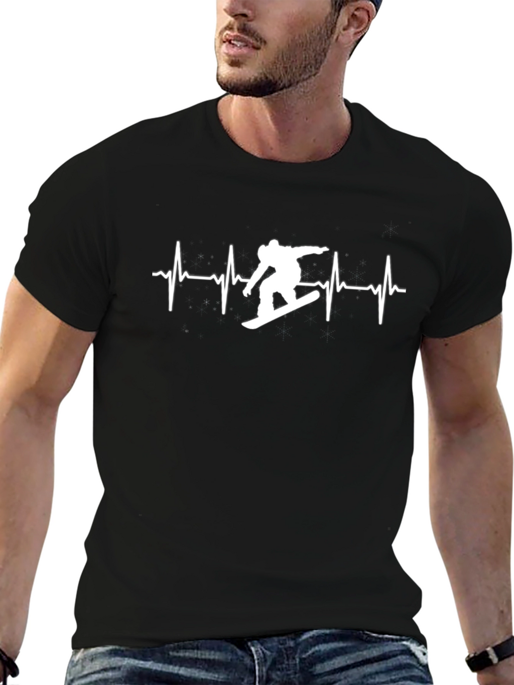 Snowboard Heartbeat Graphic Tee