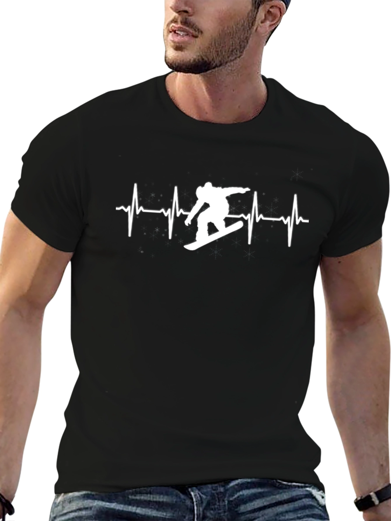 Snowboard Heartbeat Graphic Tee