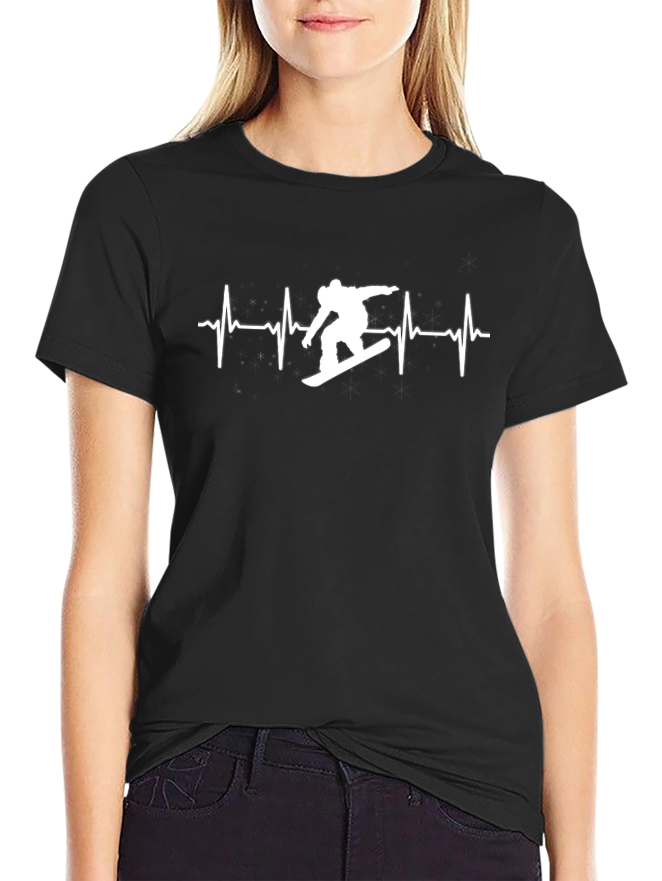 Snowboard Heartbeat Graphic Tee