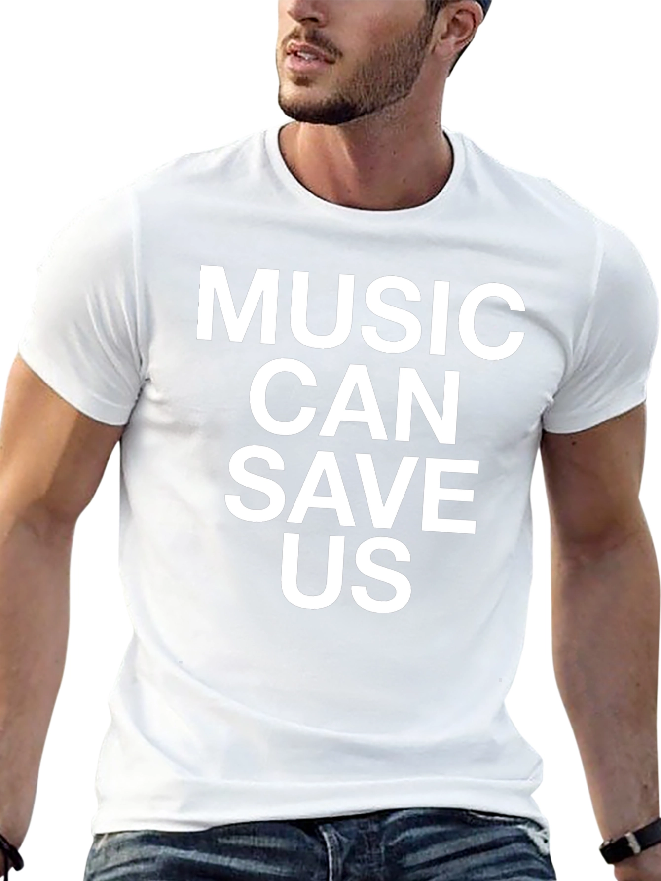 Music Can Save Us Black Graphic Tee