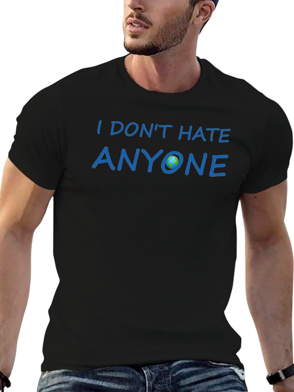 I Dont Hate Anyone Graphic Tee - Black