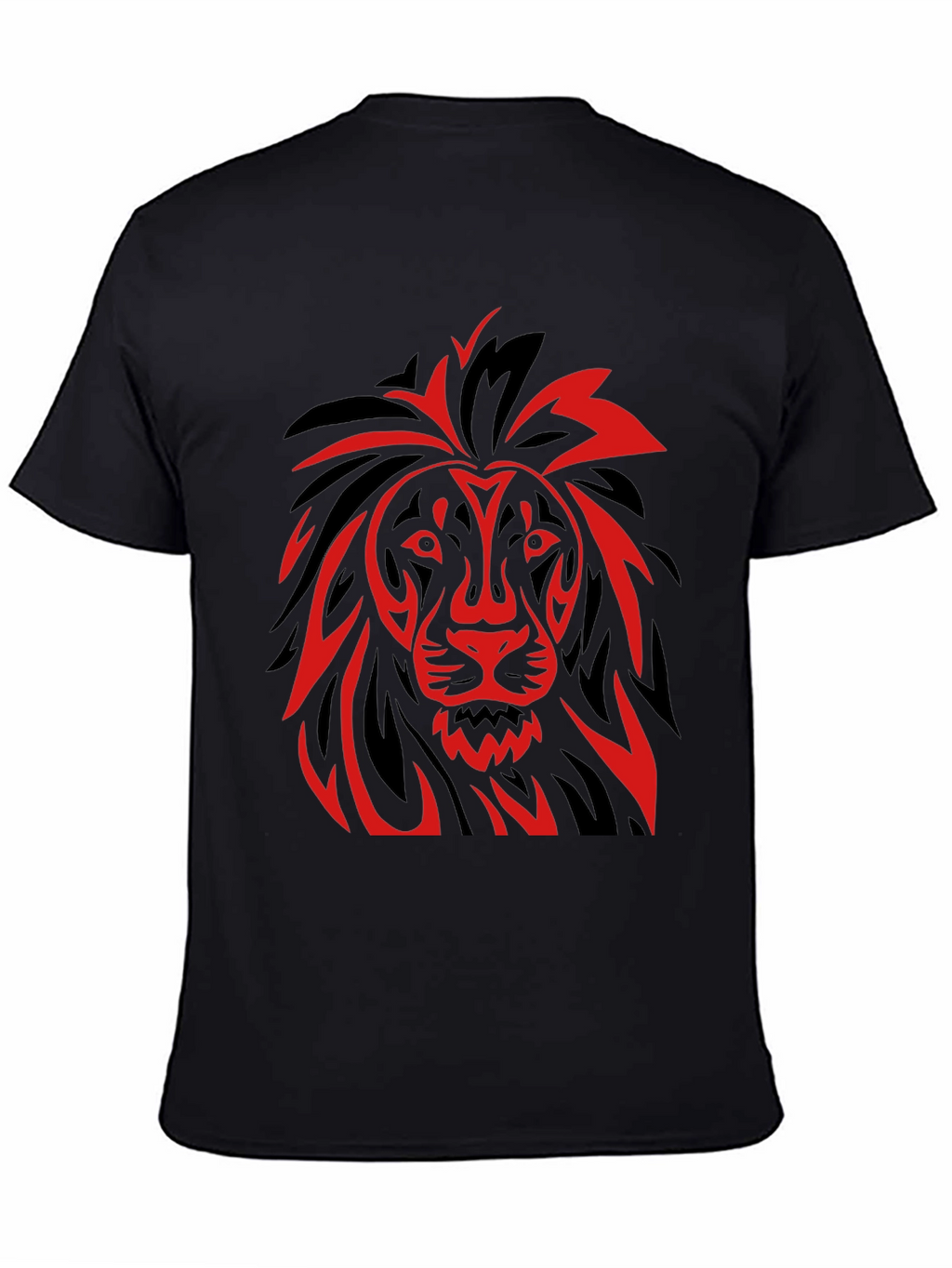 Lion Graphic T-Shirt - Bold Red and Black Design