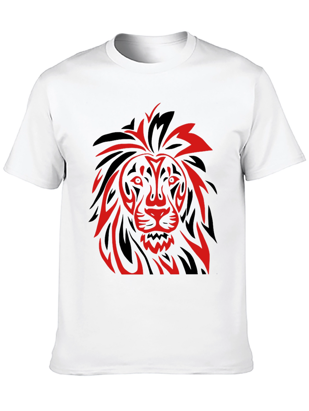 Lion Graphic T-Shirt - Bold Red and Black Design