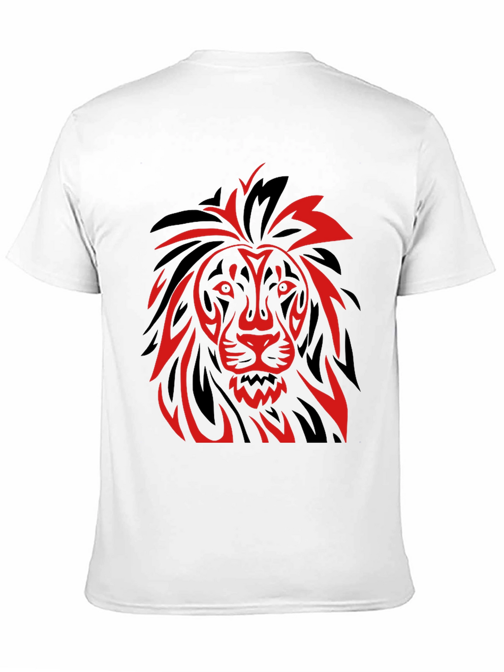Lion Graphic T-Shirt - Bold Red and Black Design