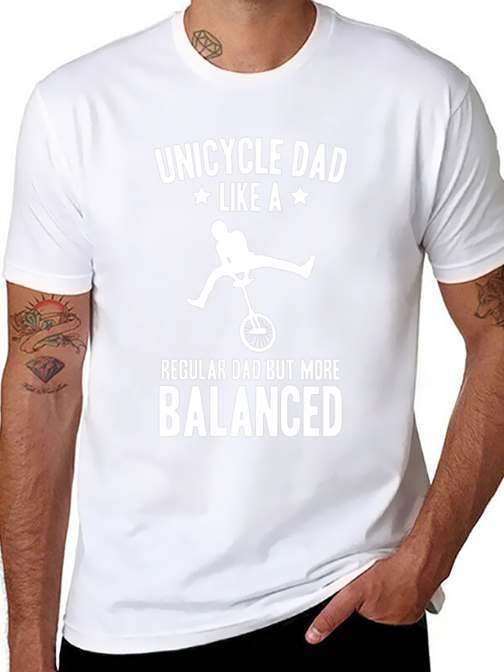 Unicycle Dad T-Shirt - Balanced Dad Gift