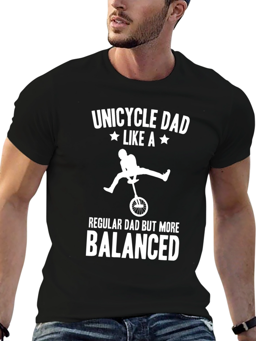 Unicycle Dad T-Shirt - Balanced Dad Gift