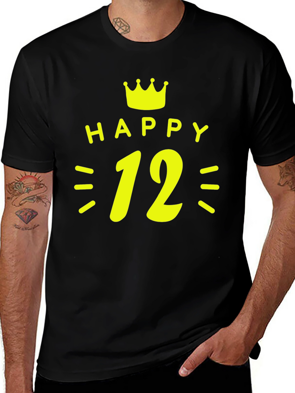 Happy 12th Birthday T-Shirt - Crown Design