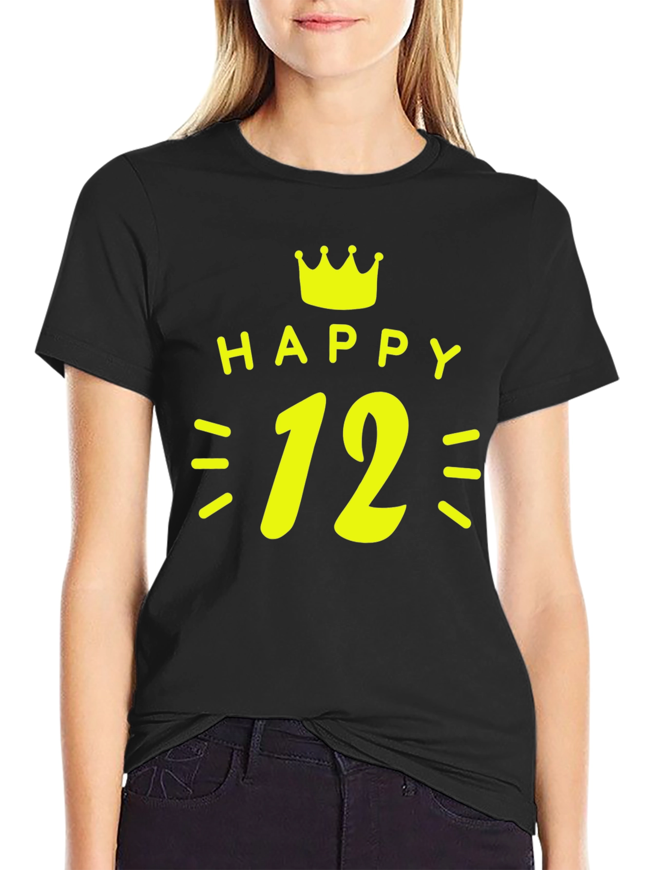 Happy 12th Birthday T-Shirt - Crown Design