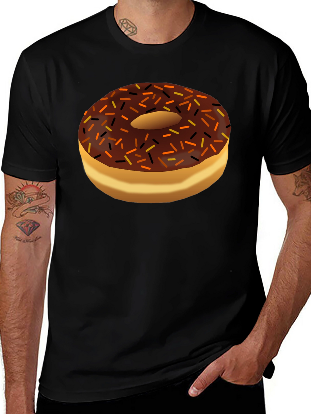 Donut Graphic Black T-Shirt