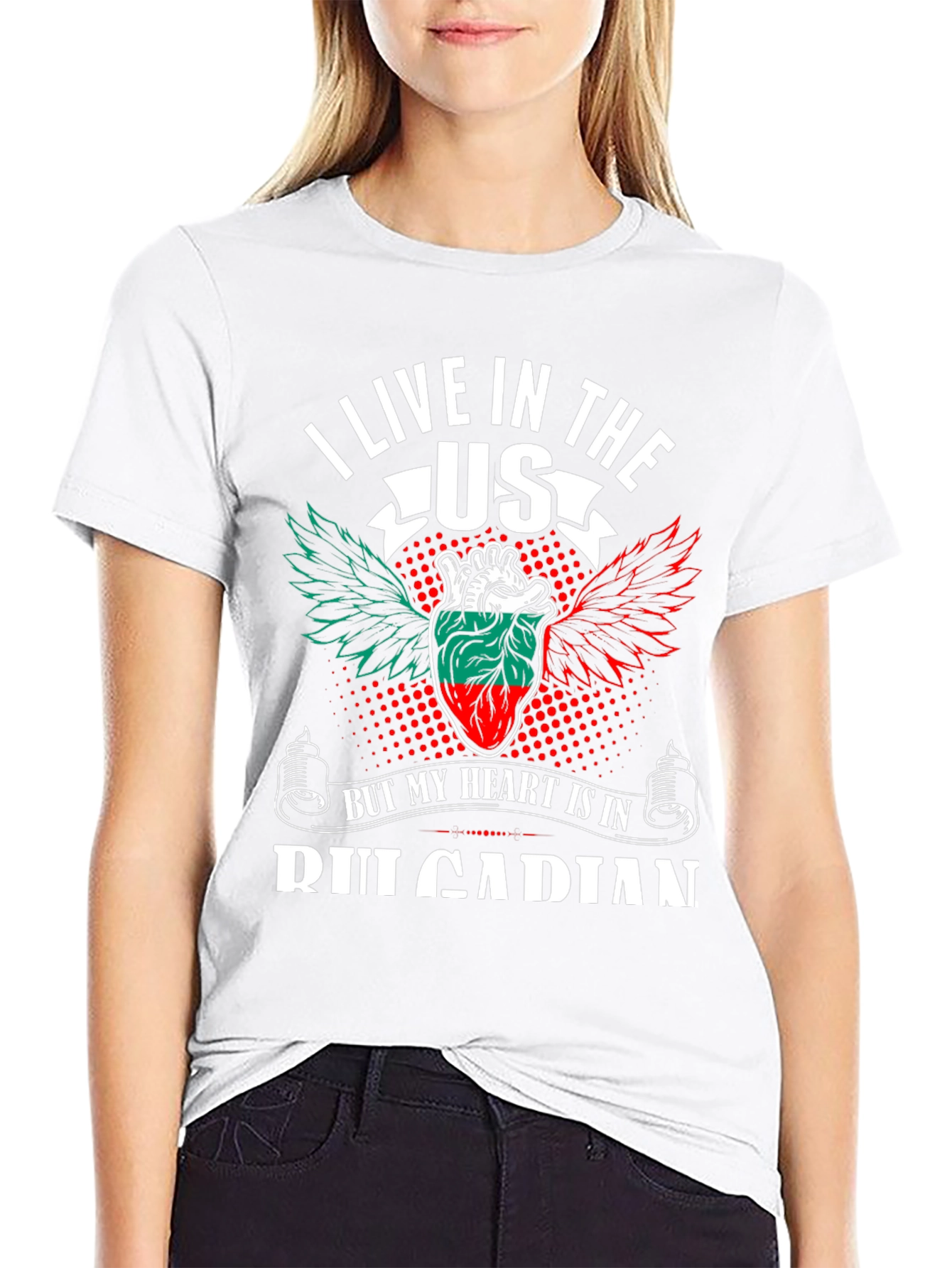 US Bulgarian Heart Patriotic T-Shirt