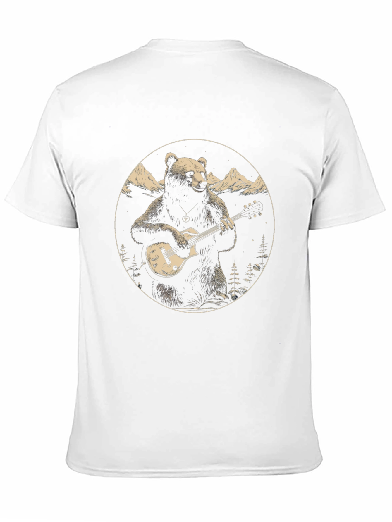 Bear Guitarist Graphic Tee - Black