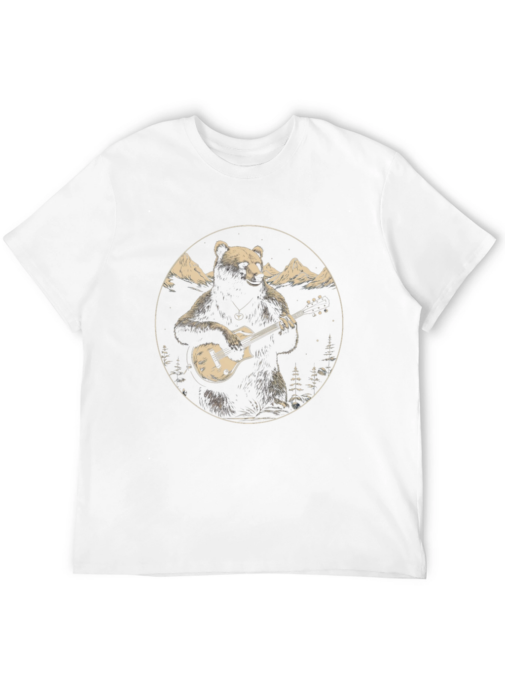 Bear Guitarist Graphic Tee - Black