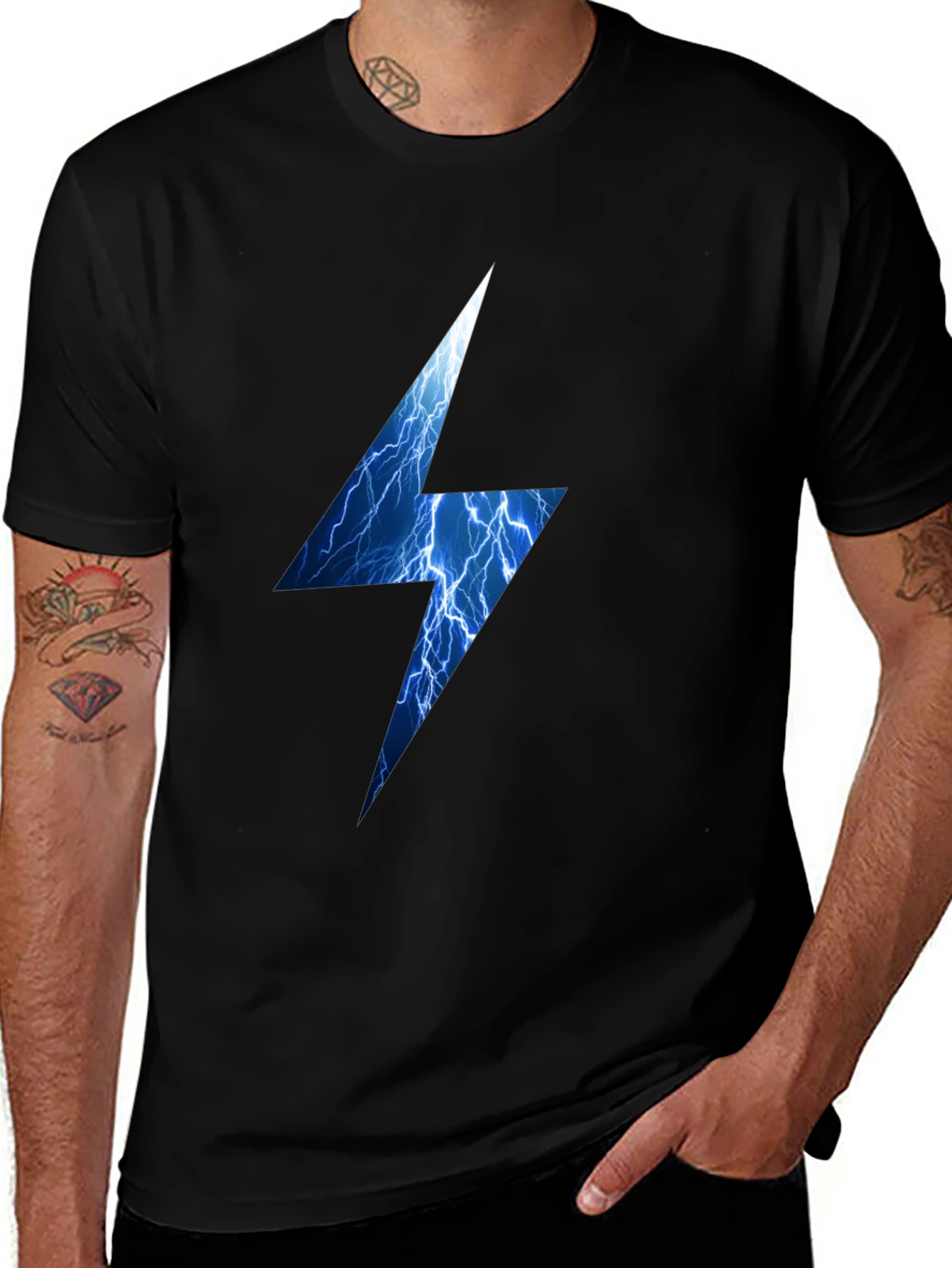 Electric Lightning Bolt Black T-Shirt