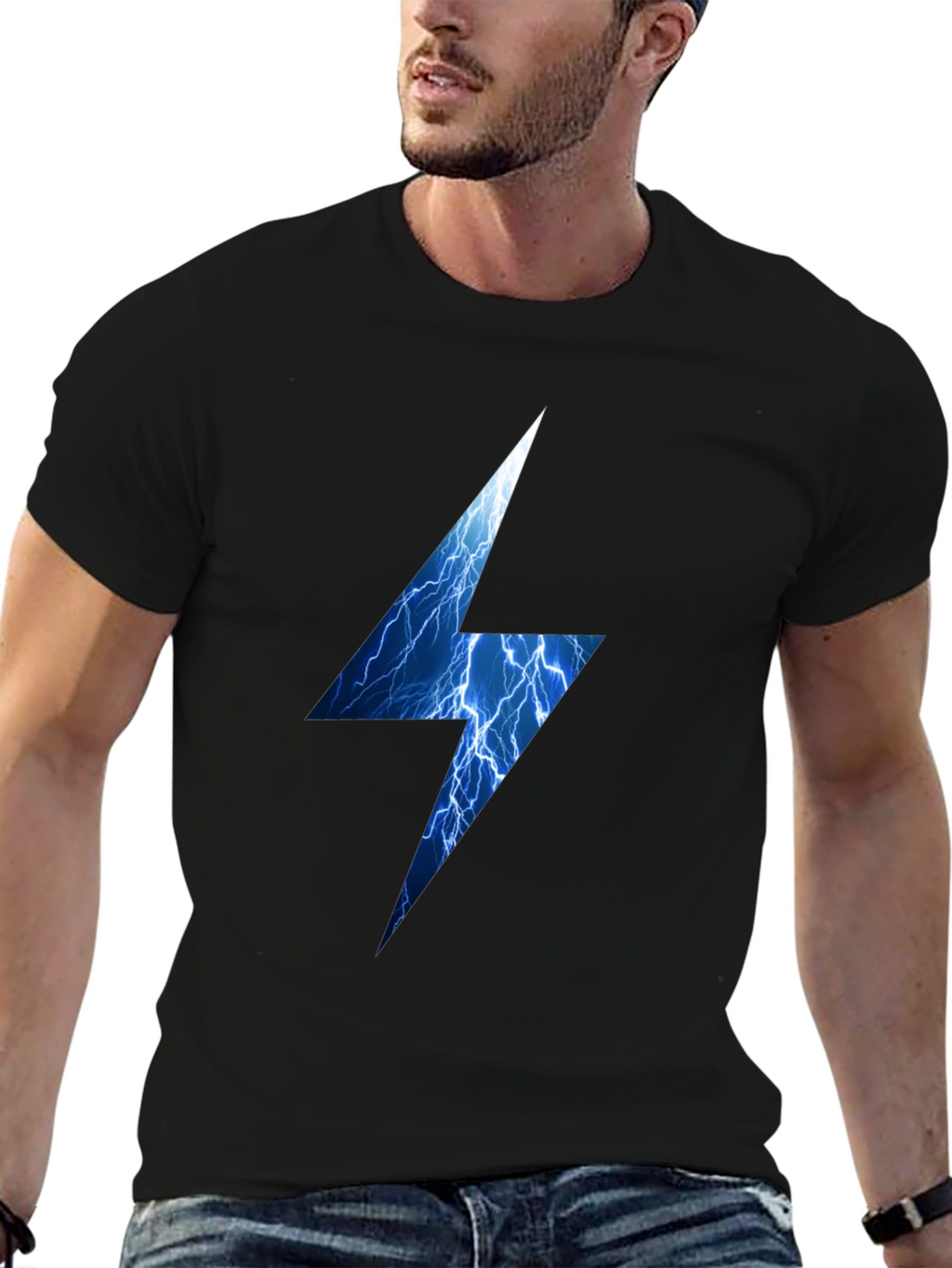Electric Lightning Bolt Black T-Shirt