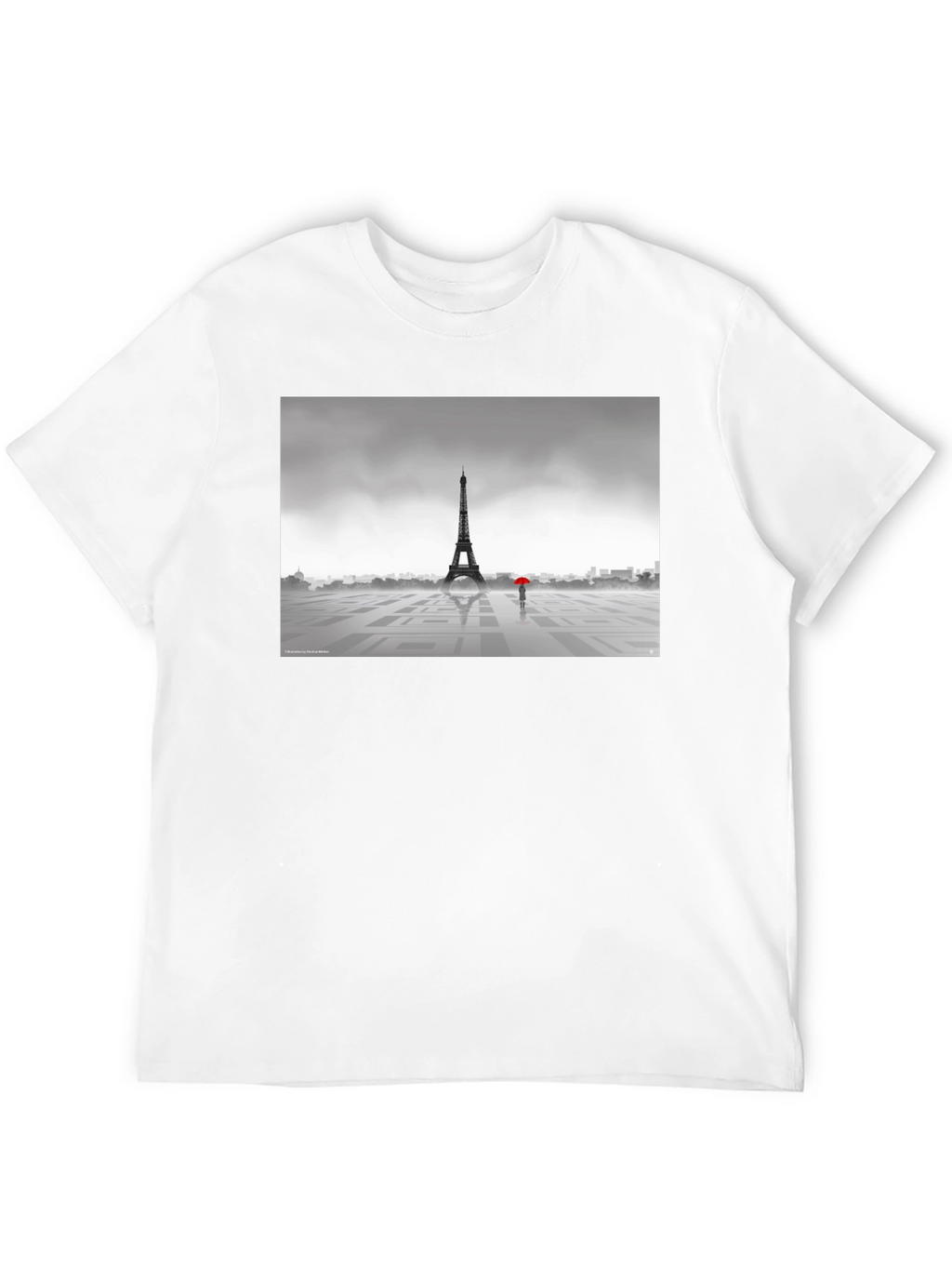 Eiffel Tower Rainy Day Graphic T-Shirt