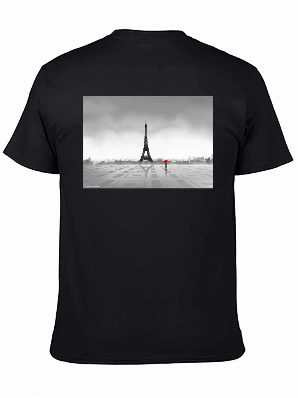 Eiffel Tower Rainy Day Graphic T-Shirt
