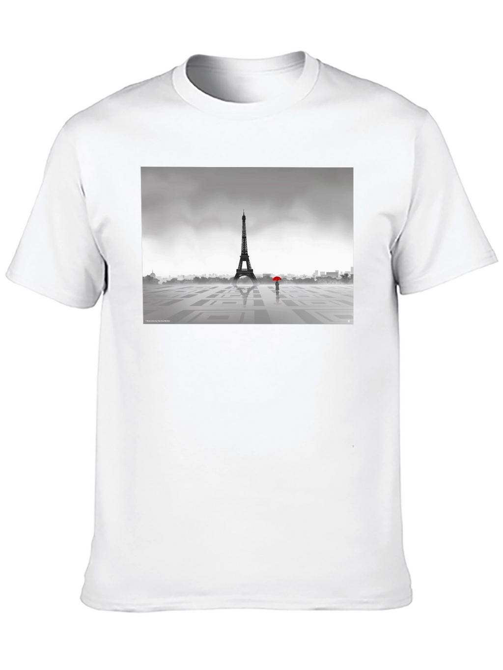 Eiffel Tower Rainy Day Graphic T-Shirt